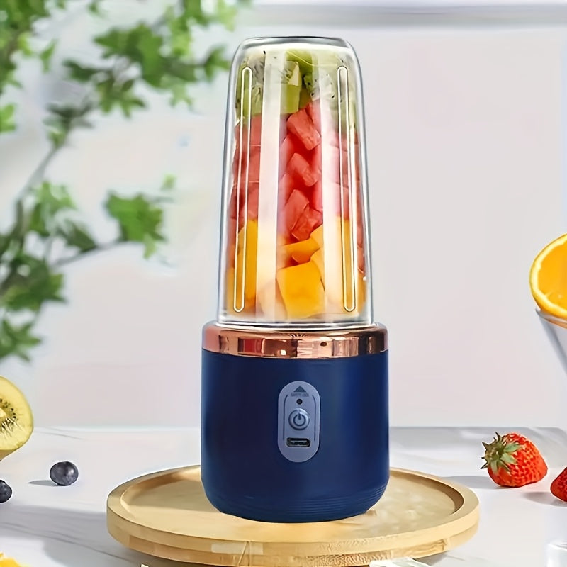 🥤 Licuadora Portátil 2 en 1 Recargable – Vaso Compacto de Grado Alimenticio con 6 Cuchillas de Acero Inoxidable y Carga USB