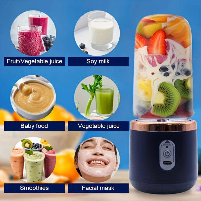 🥤 Licuadora Portátil 2 en 1 Recargable – Vaso Compacto de Grado Alimenticio con 6 Cuchillas de Acero Inoxidable y Carga USB