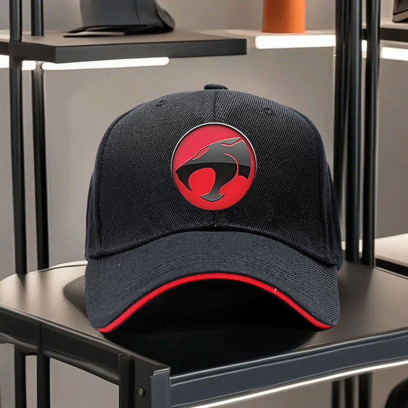 Gorra Thundercats Retro – Negra con Diseño Rojo y Blanco