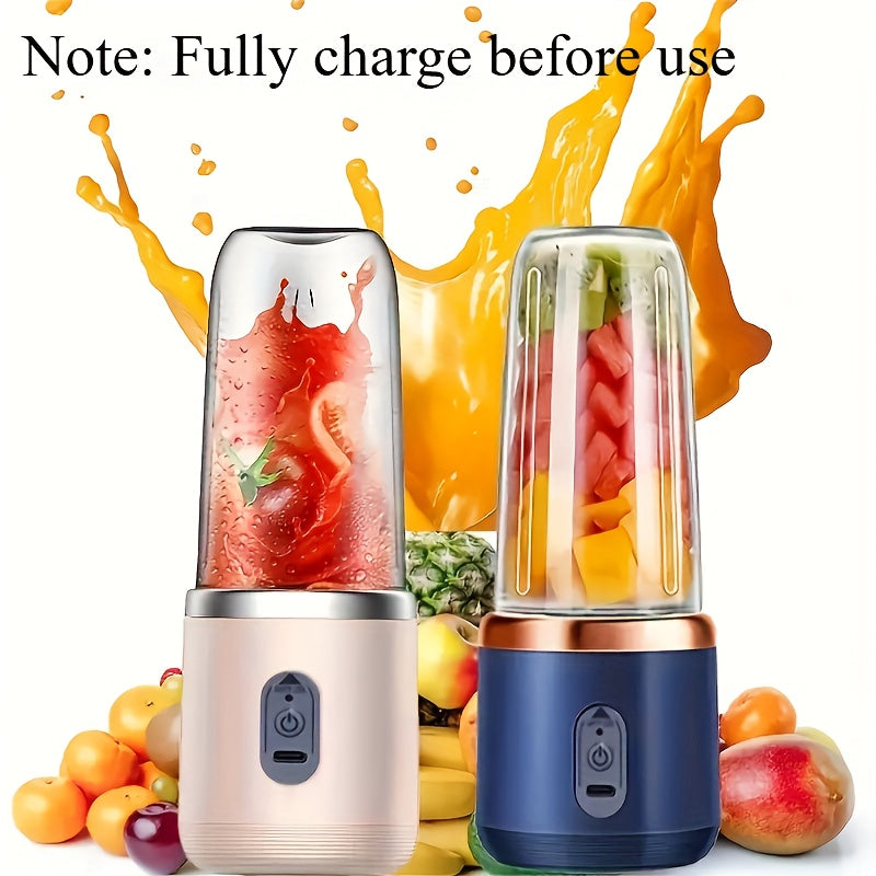 🥤 Licuadora Portátil 2 en 1 Recargable – Vaso Compacto de Grado Alimenticio con 6 Cuchillas de Acero Inoxidable y Carga USB