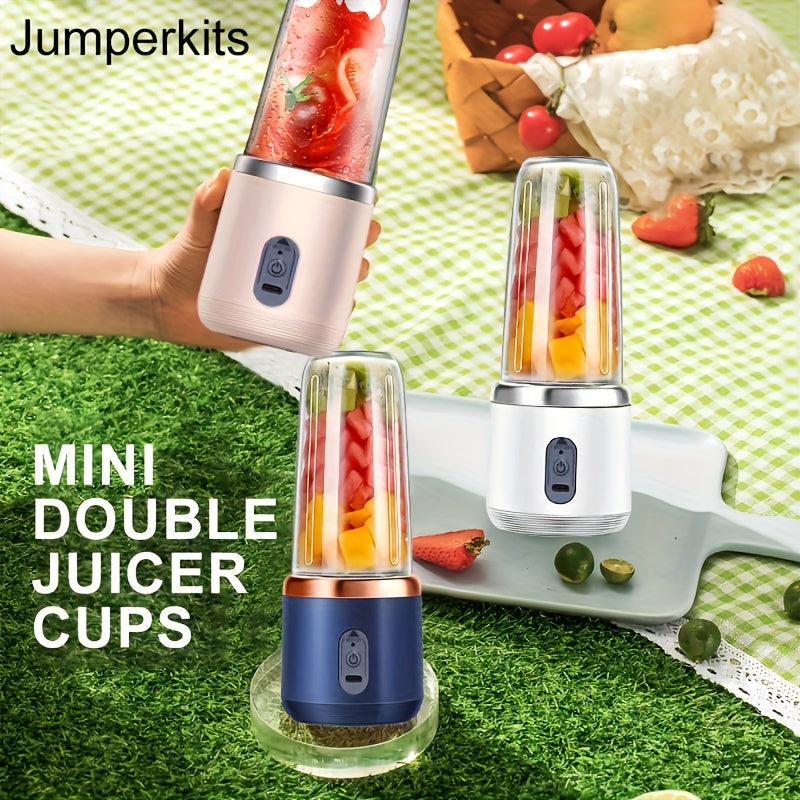 🥤 Licuadora Portátil 2 en 1 Recargable – Vaso Compacto de Grado Alimenticio con 6 Cuchillas de Acero Inoxidable y Carga USB