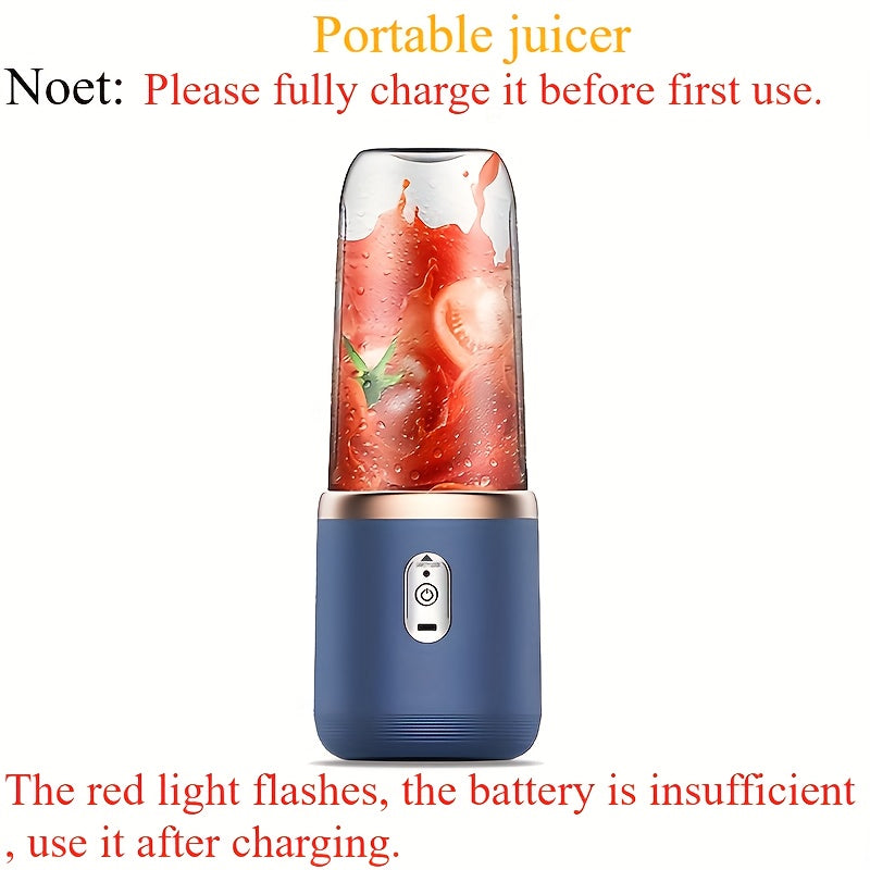 🥤 Licuadora Portátil 2 en 1 Recargable – Vaso Compacto de Grado Alimenticio con 6 Cuchillas de Acero Inoxidable y Carga USB