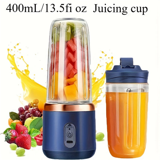 🥤 Licuadora Portátil 2 en 1 Recargable – Vaso Compacto de Grado Alimenticio con 6 Cuchillas de Acero Inoxidable y Carga USB