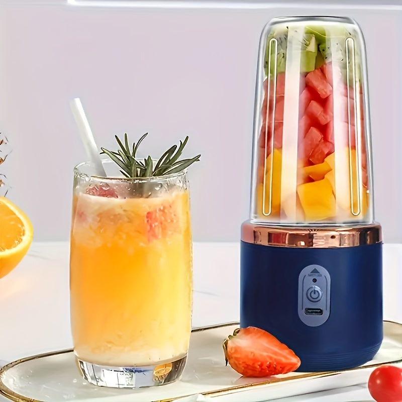 🥤 Licuadora Portátil 2 en 1 Recargable – Vaso Compacto de Grado Alimenticio con 6 Cuchillas de Acero Inoxidable y Carga USB