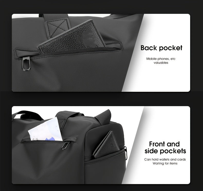 Bolso Deportivo Negro con Compartimento para Zapatos – Resistente y Ergonómico para Entrenamiento y Viajes