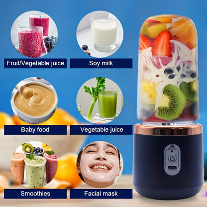 🥤 Licuadora Portátil 2 en 1 Recargable – Vaso Compacto de Grado Alimenticio con 6 Cuchillas de Acero Inoxidable y Carga USB